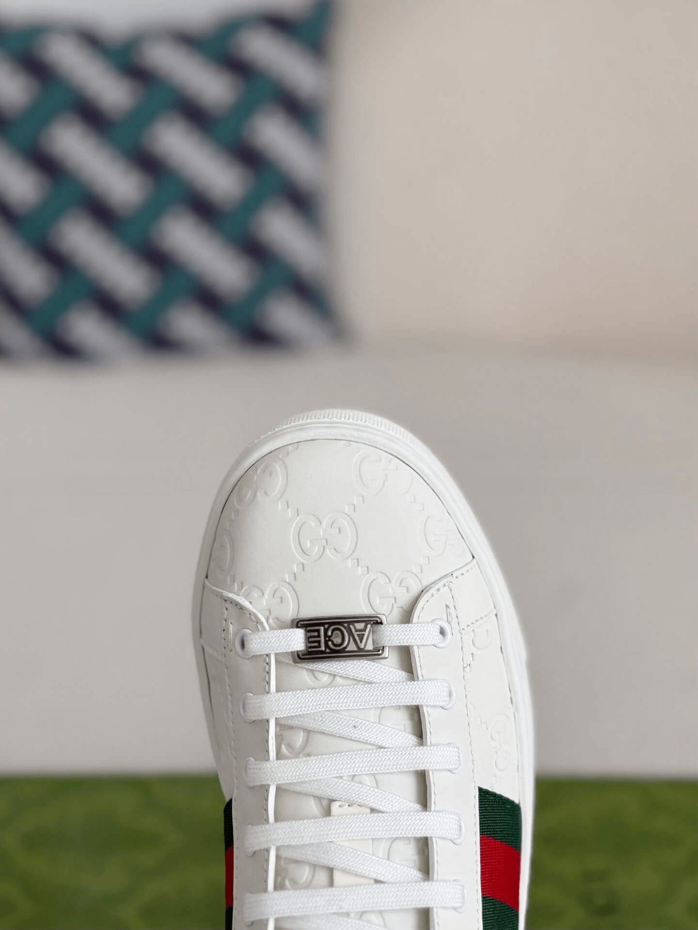 Gucci Ace Sneaker – White GG Embossed Leather