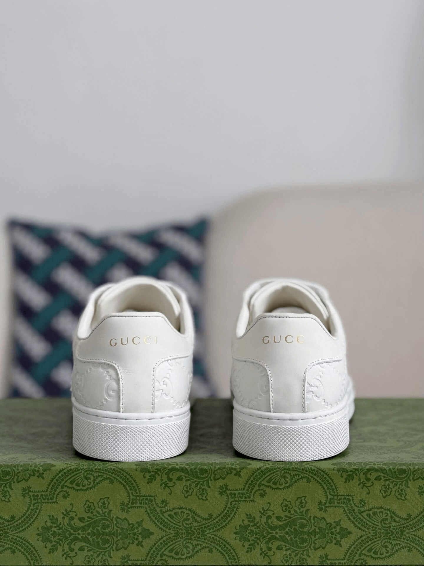 Gucci Ace Sneaker – White GG Embossed Leather