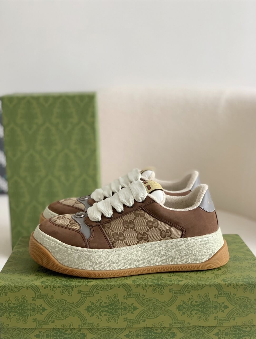 Gucci Double Screener Sneaker Beige