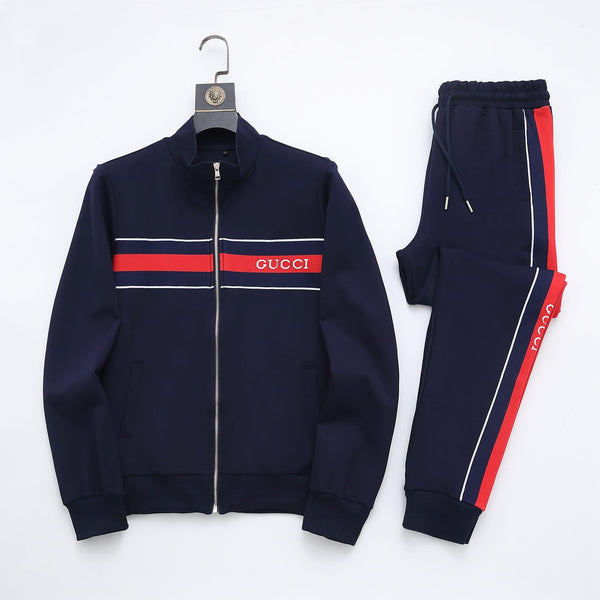 Gucci セットアップ Gucci Web Stripe Tracksuit Set - Navy Blue Technical Knit Zip