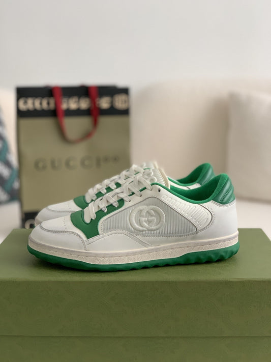 Gucci Re-Web Sneaker – White Leather & Green Mesh