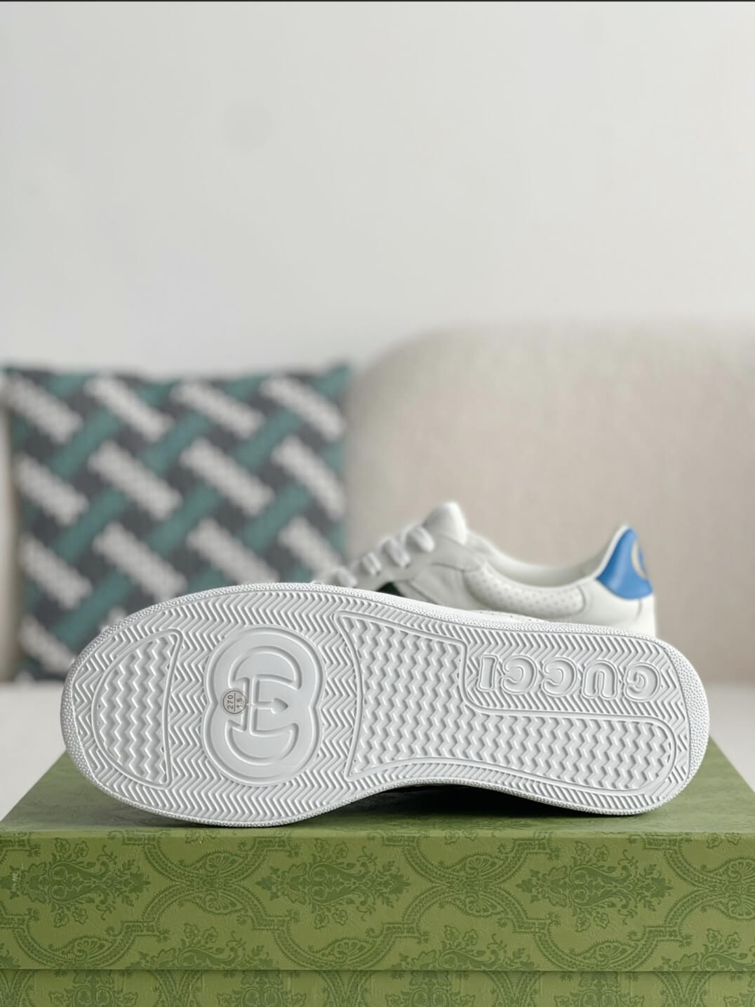 Gucci Re-Web Sneaker – White Leather with Green & Red Web – HolloShoe