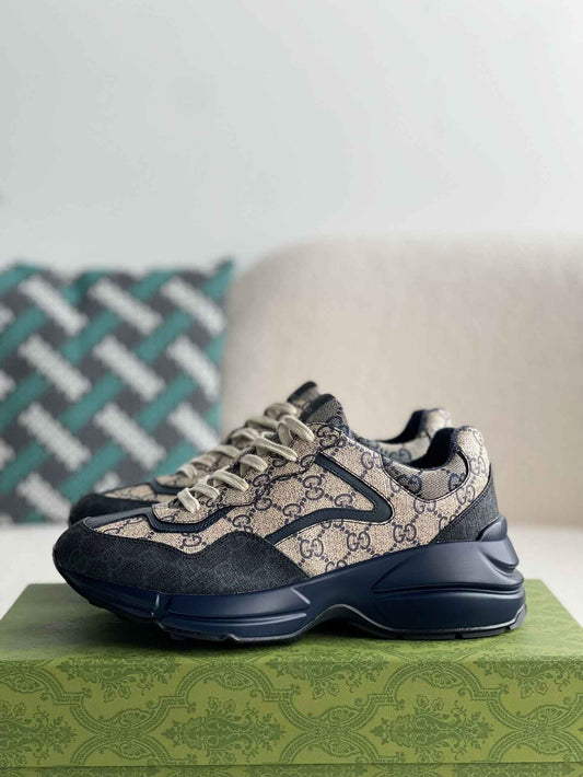 Gucci Rhyton Sneaker – Blue & Beige GG Supreme Canvas