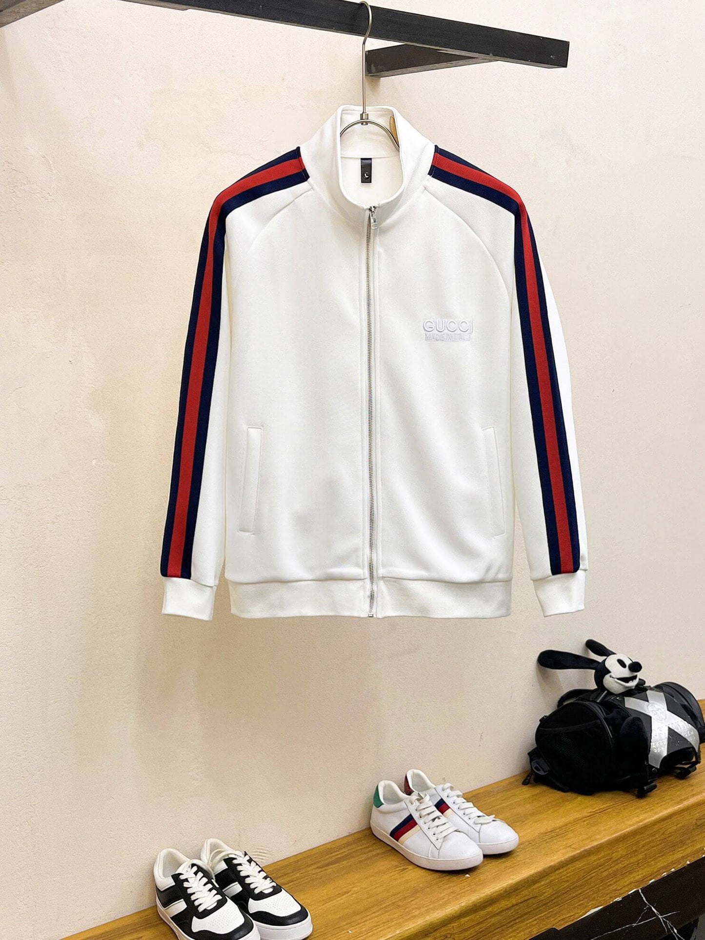 Gucci Stripe Trim White Tracksuit