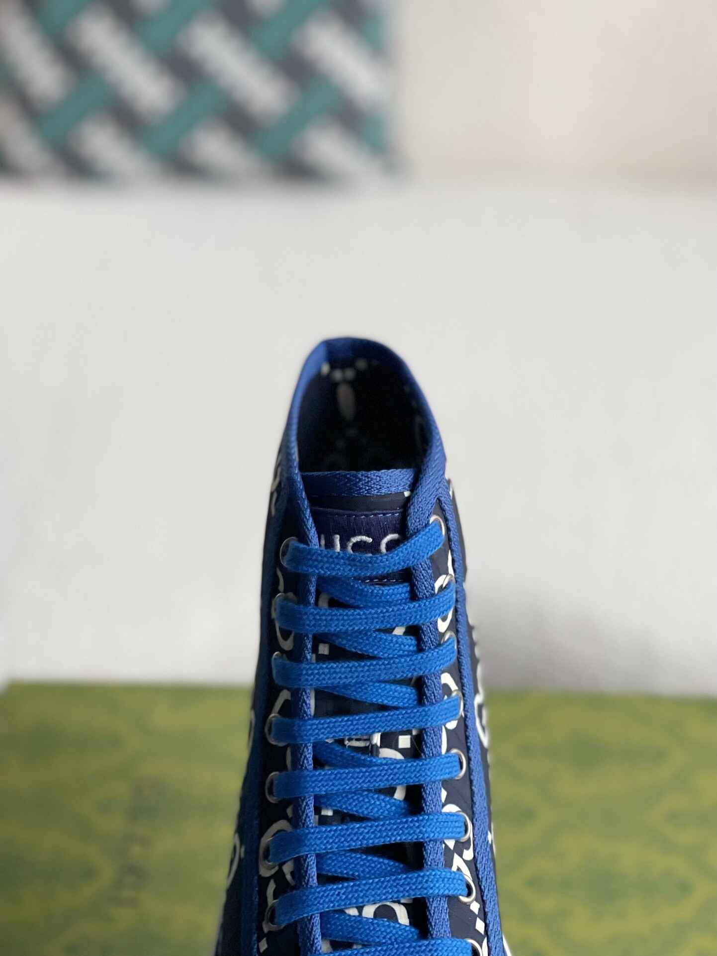 Gucci Tennis 1977 High-Top Sneaker – Blue & White GG Nylon