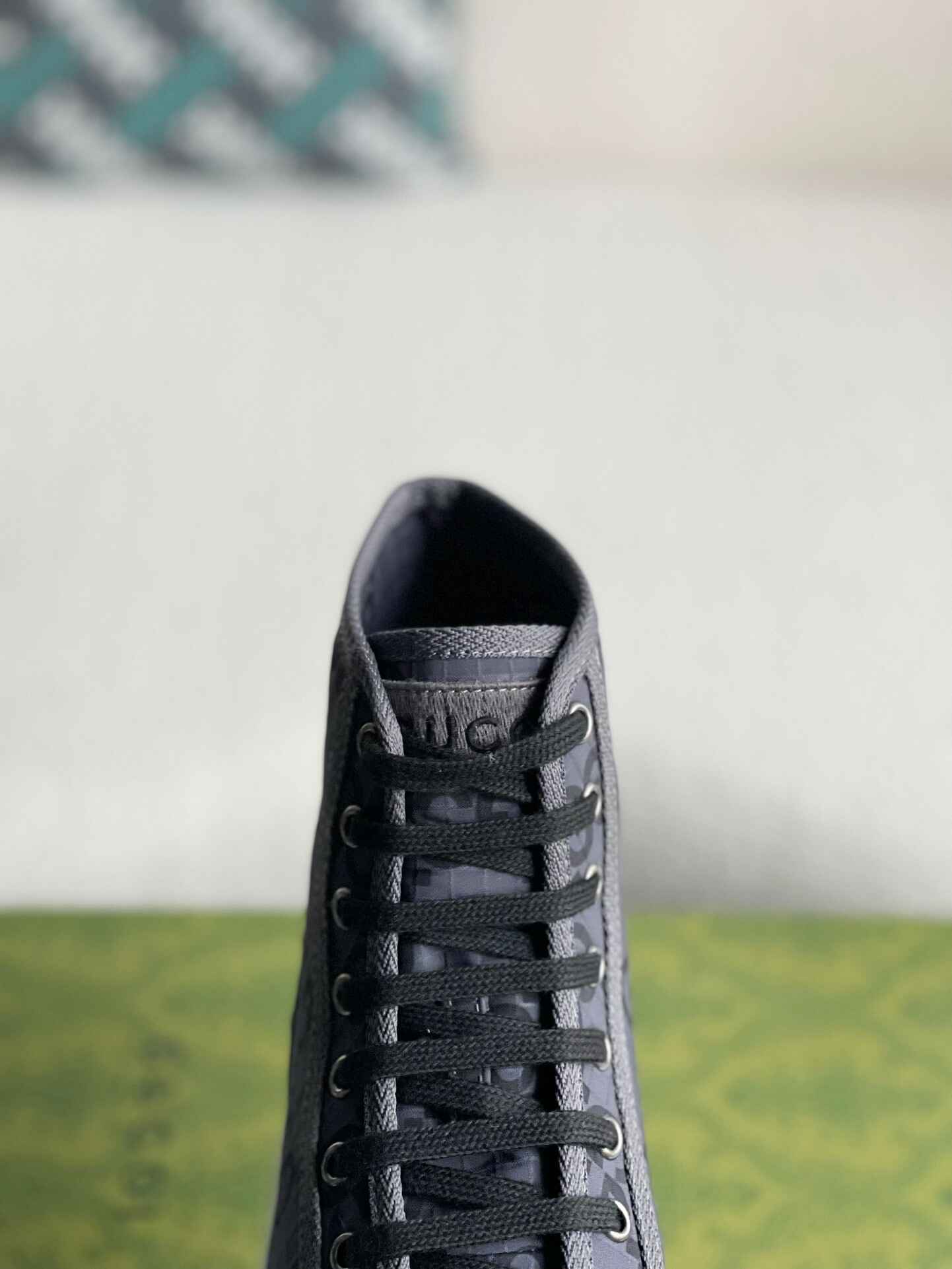 Gucci Tennis 1977 High-Top Sneaker – Charcoal & Black GG Nylon