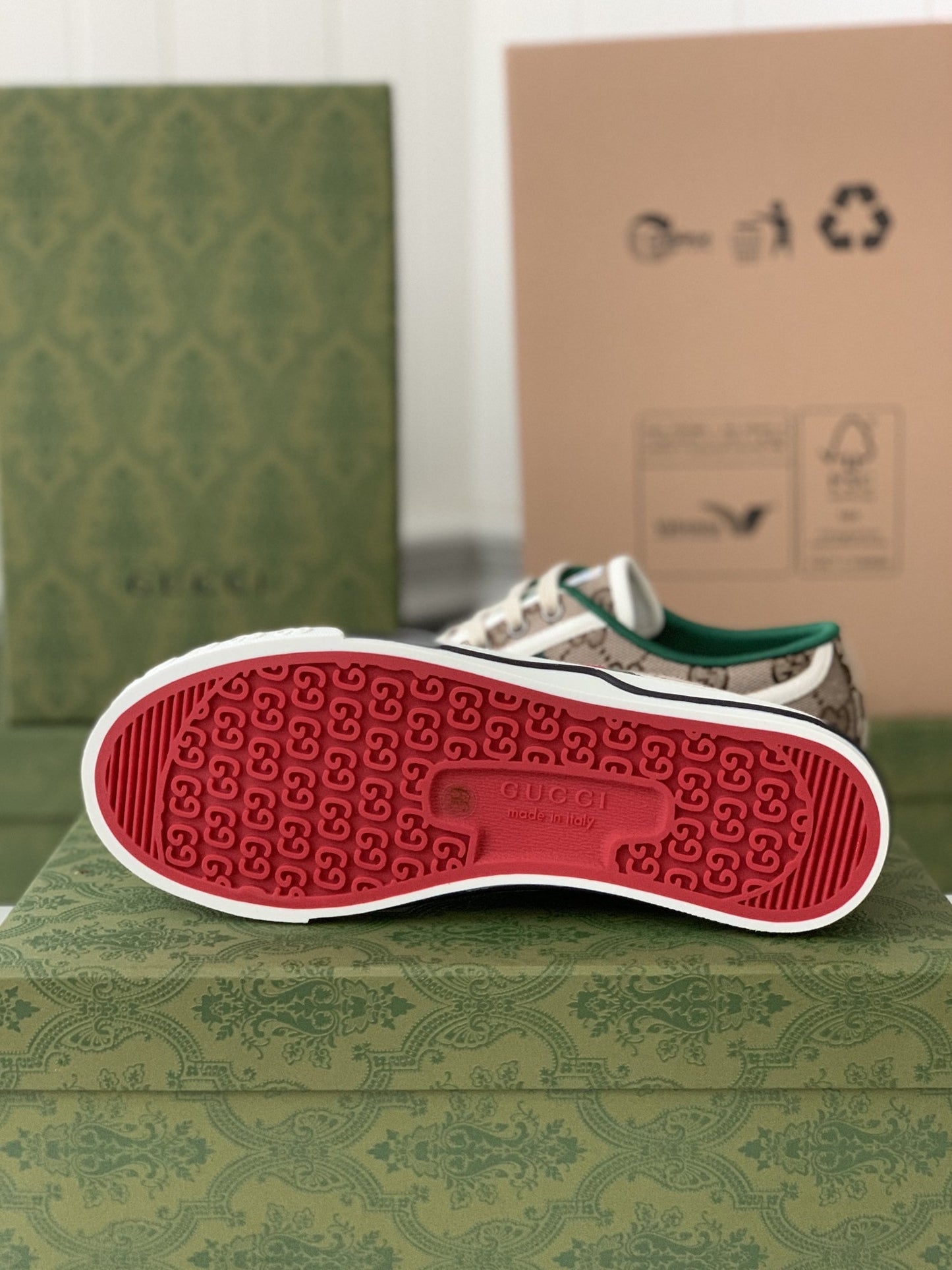 Gucci Tennis 1977 Sneaker – Beige GG Supreme Canvas & Web Stripe