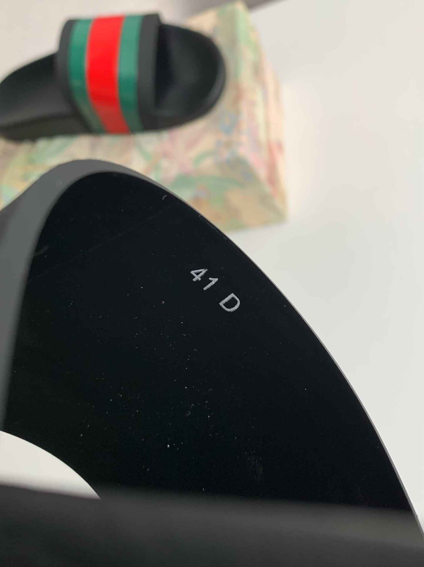 Gucci Web Slide Sandal – Black Rubber with Green & Red Web