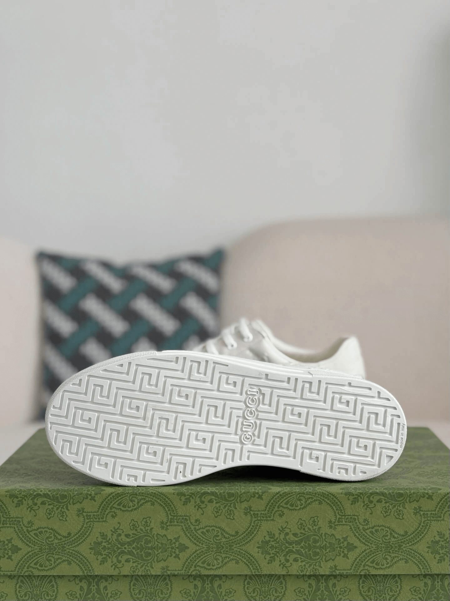 Gucci Ace Sneaker GG Embossed Leather with Web Stripe