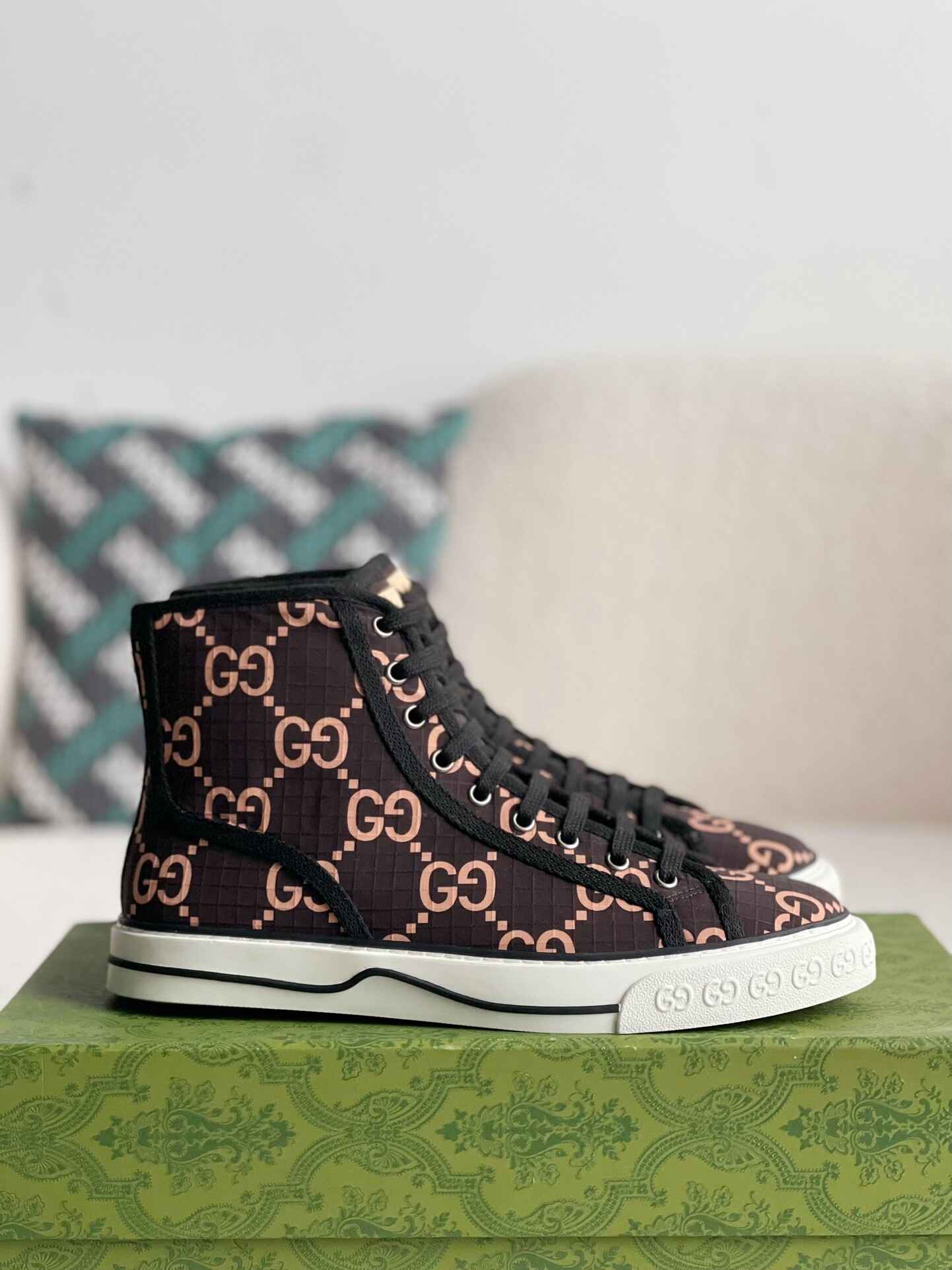 Gucci Tennis 1977 High-Top Brown Sneaker