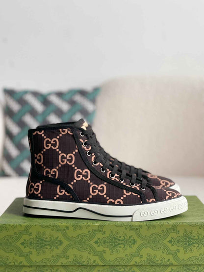 Gucci Tennis 1977 High-Top Brown Sneaker