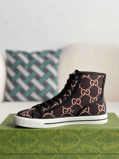 Gucci Tennis 1977 High-Top Brown Sneaker