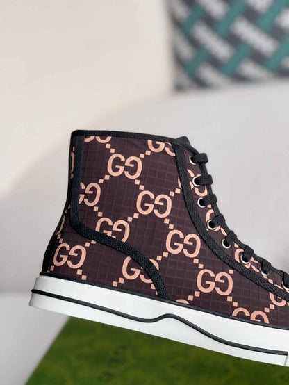 Gucci Tennis 1977 High-Top Brown Sneaker