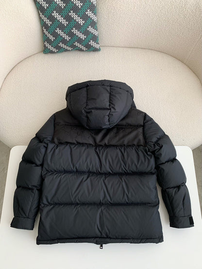 Gucci GG Black Hooded Down Jacket