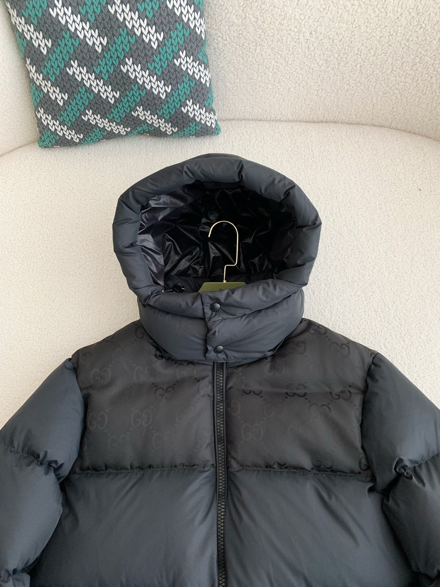 Gucci GG Black Hooded Down Jacket