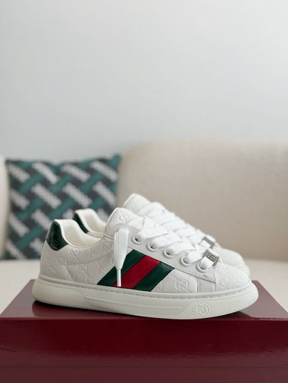 Gucci Ace Monogram Web White Sneakers