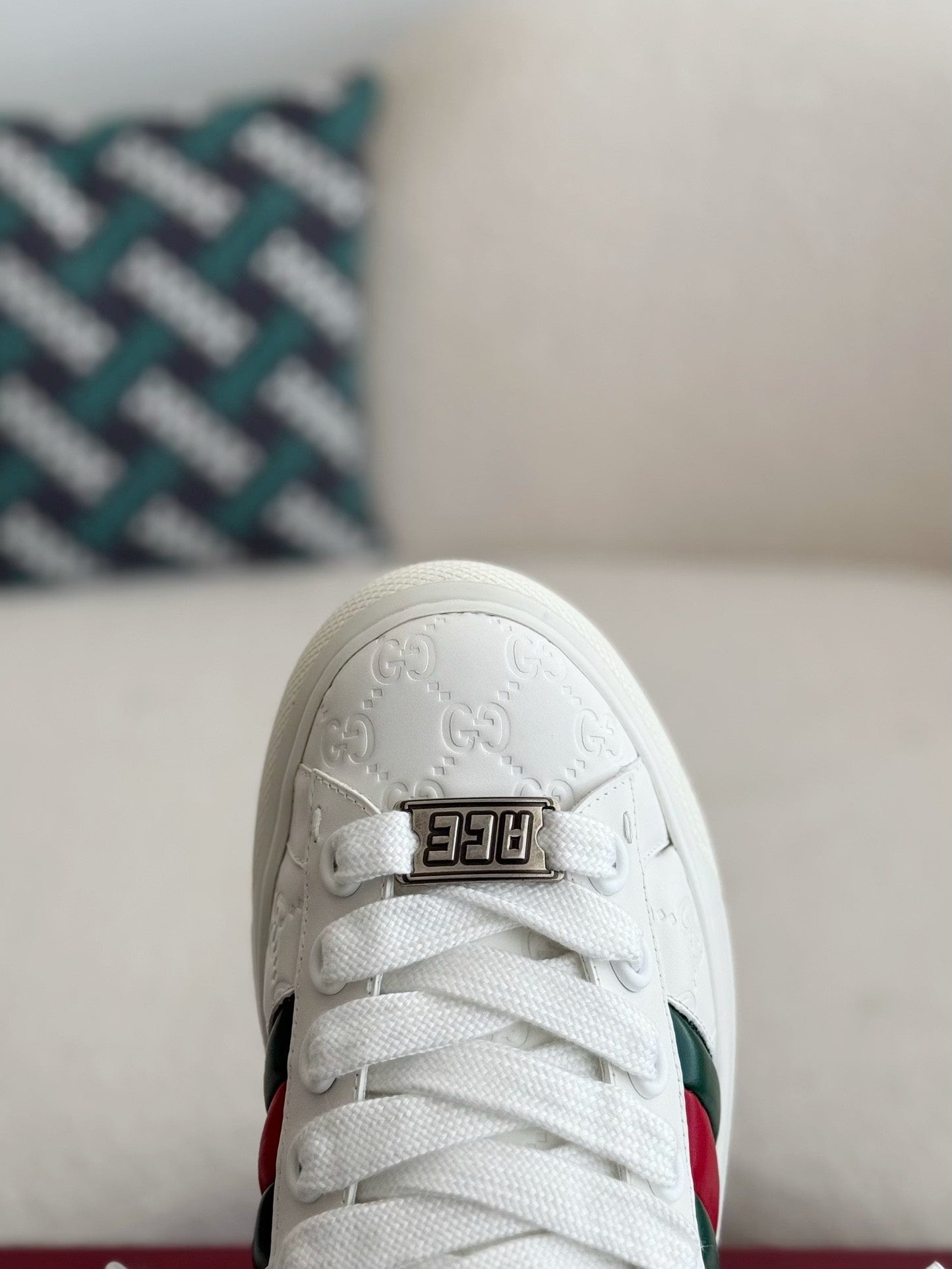 Gucci Ace Monogram Web White Sneakers