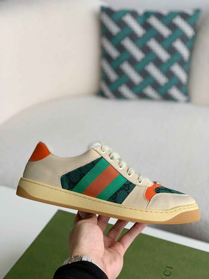 Gucci Screener GG Beige Orange Women's Sneakers