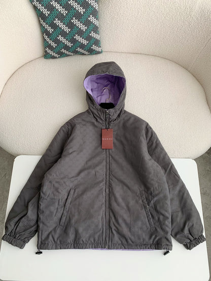 Gucci GG Gray Reversible Nylon Jacket