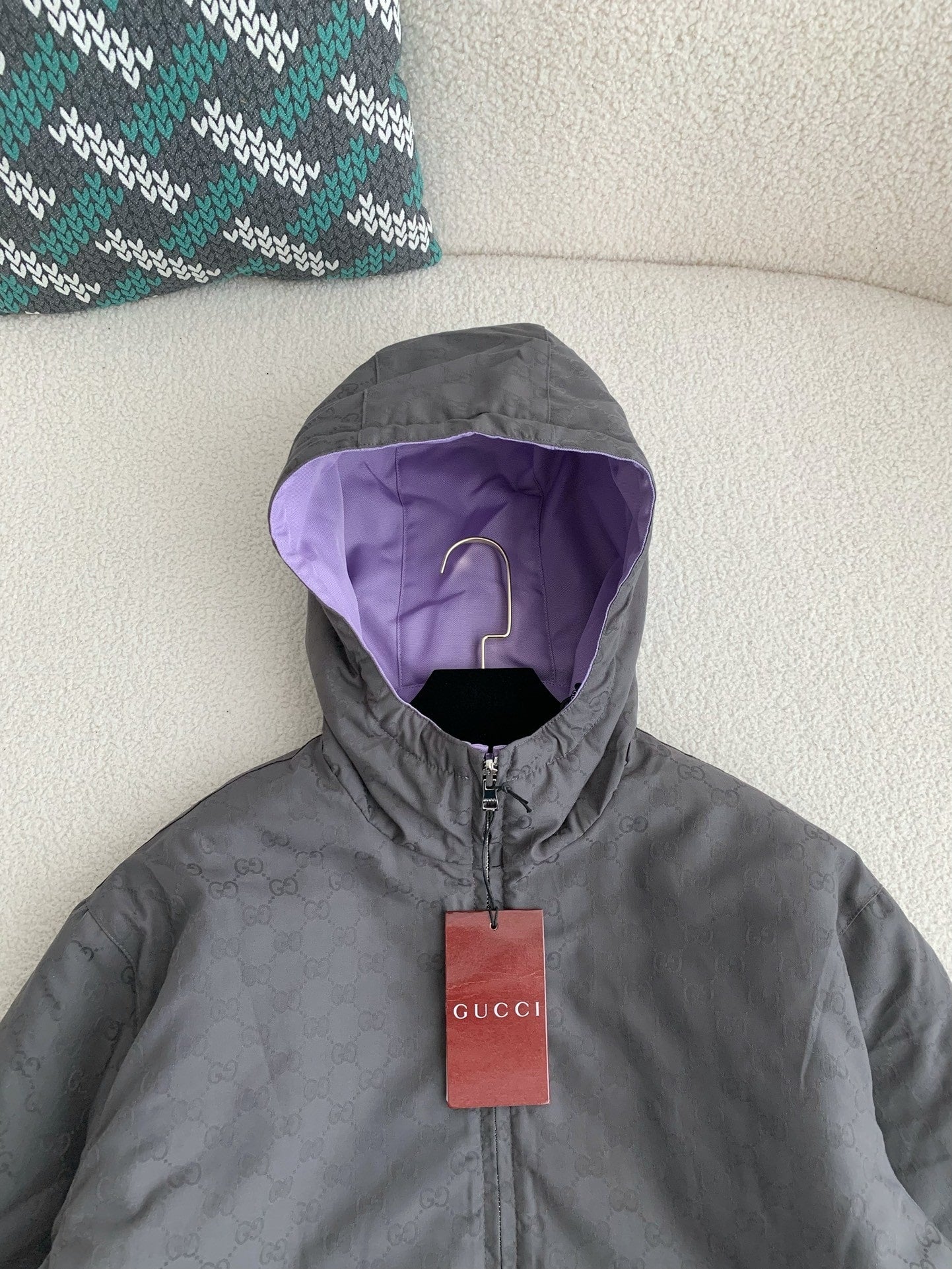 Gucci GG Gray Reversible Nylon Jacket