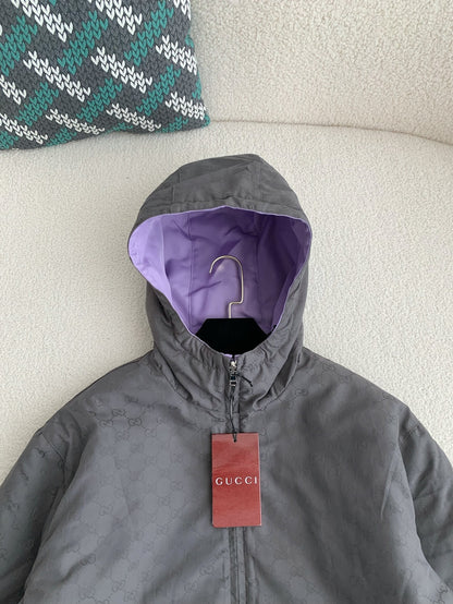 Gucci GG Gray Reversible Nylon Jacket