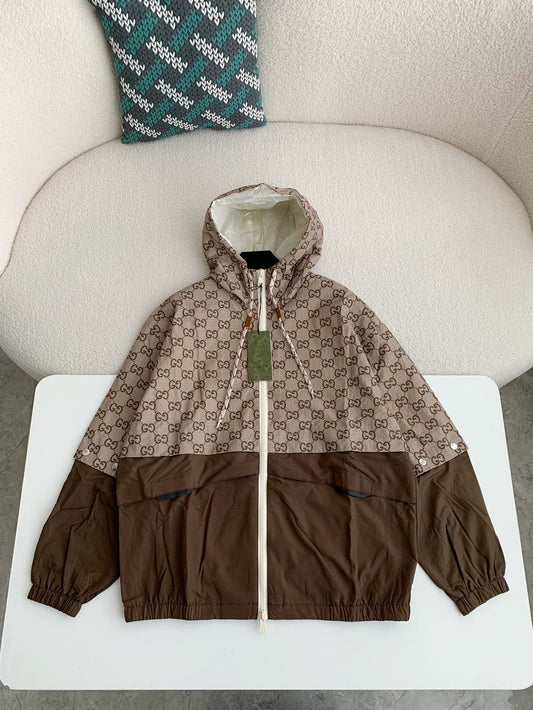 GUCCI GG Ripstop Fabric Zip "Brown/Beige" Jacket