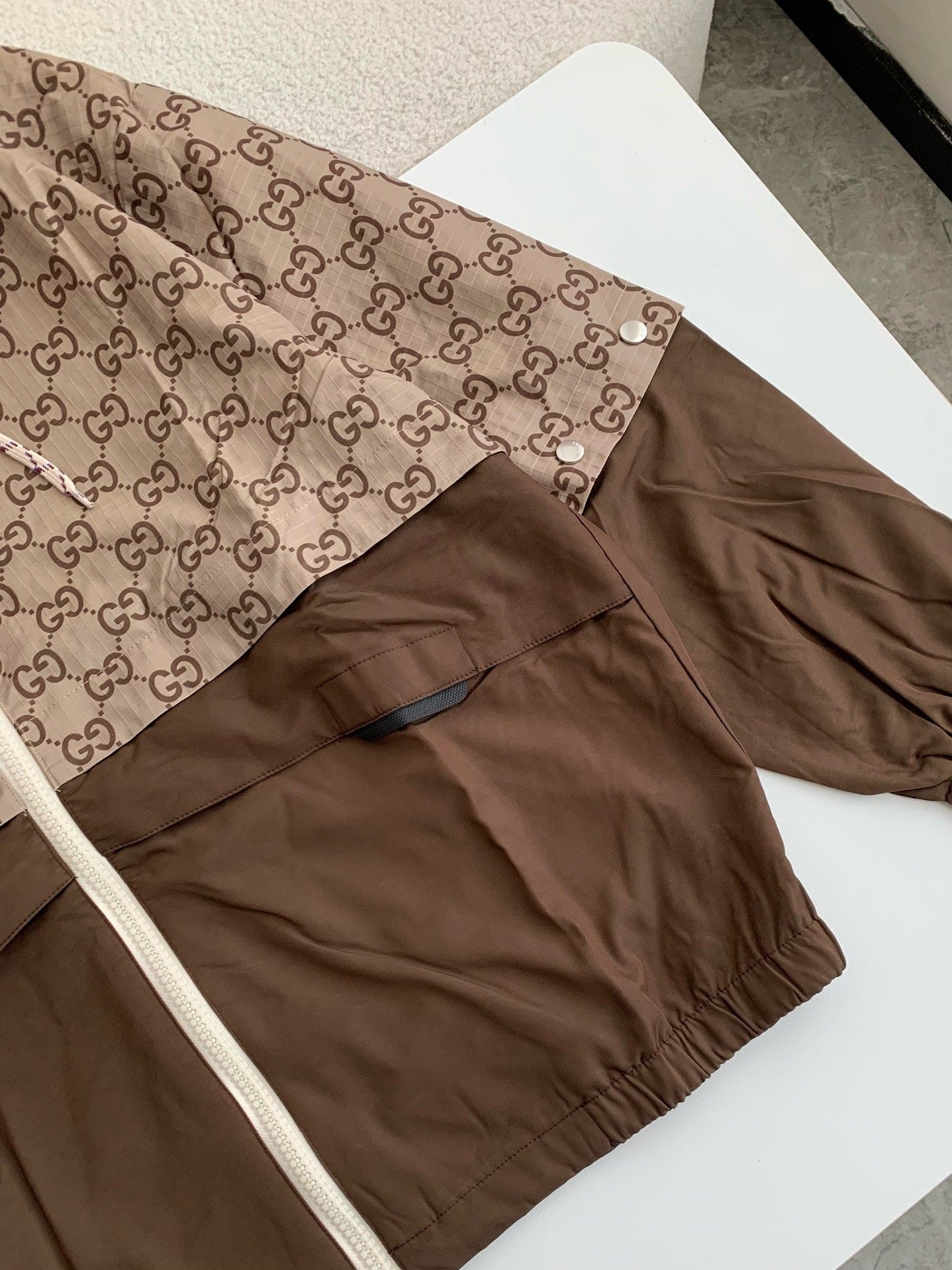 GUCCI GG Ripstop Fabric Zip "Brown/Beige" Jacket