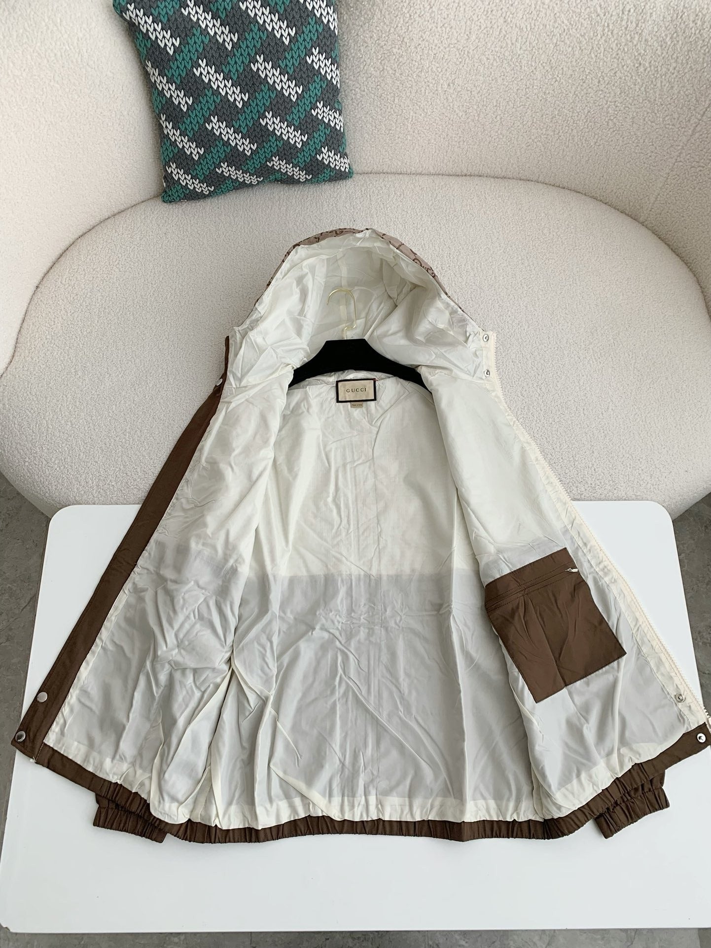 GUCCI GG Ripstop Fabric Zip "Brown/Beige" Jacket