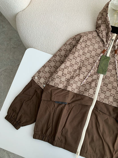 GUCCI GG Ripstop Fabric Zip "Brown/Beige" Jacket