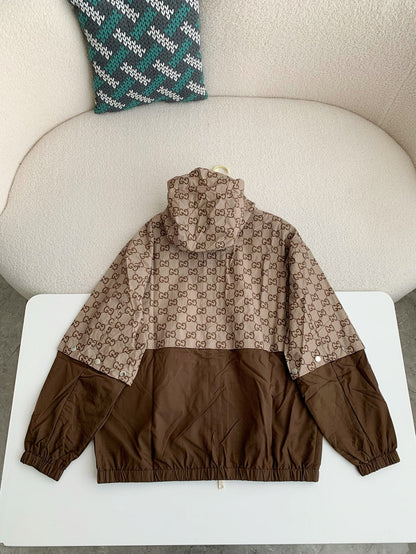 GUCCI GG Ripstop Fabric Zip "Brown/Beige" Jacket