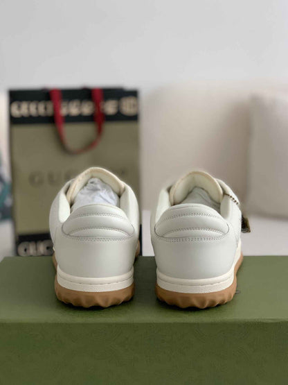 Gucci MAC80 Off-White Leather Sneakers.