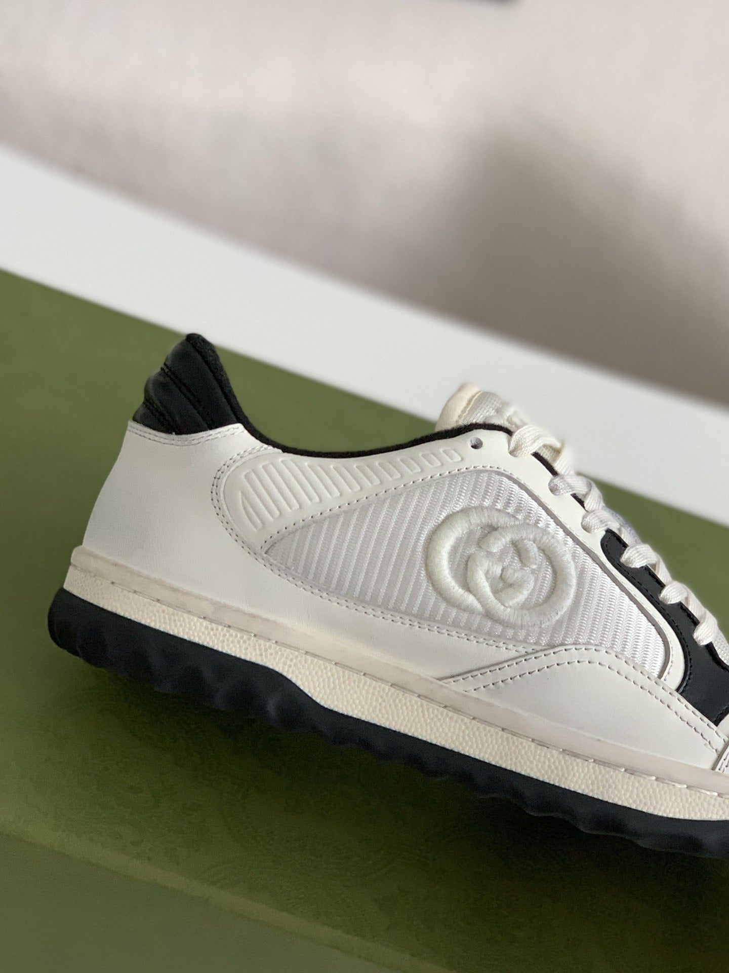 Gucci Mac80 White Black Leather Sneakers