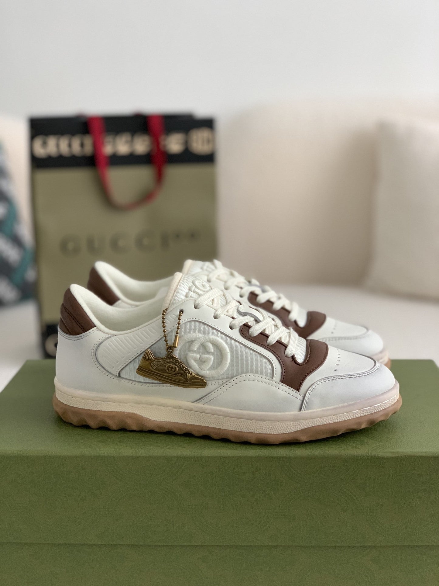 Gucci Mac80 White/Brown Leather Sneakers