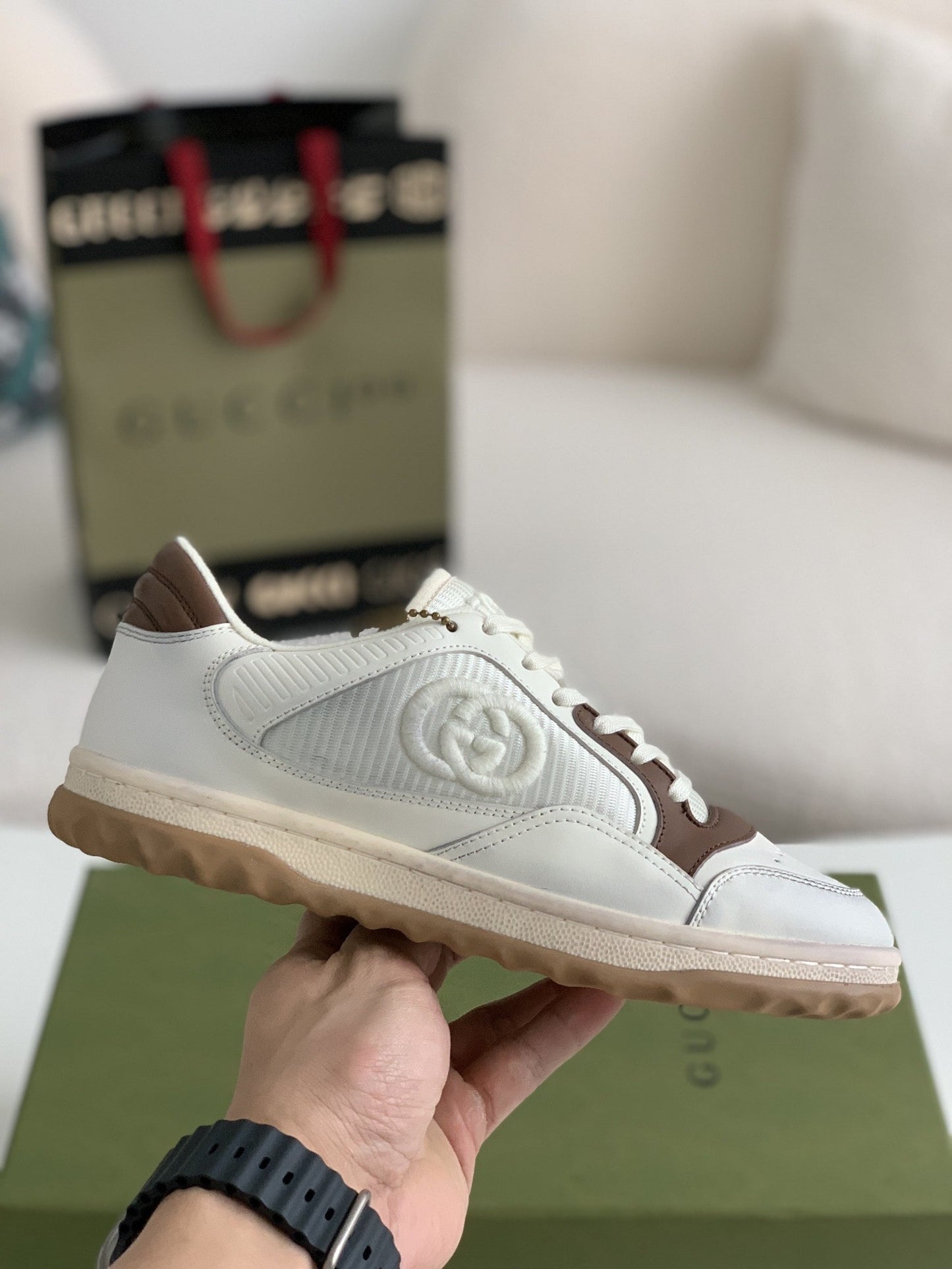 Gucci Mac80 White/Brown Leather Sneakers