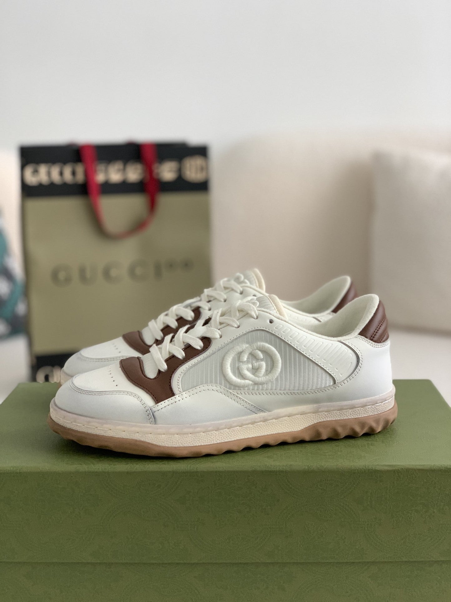 Gucci Mac80 White/Brown Leather Sneakers