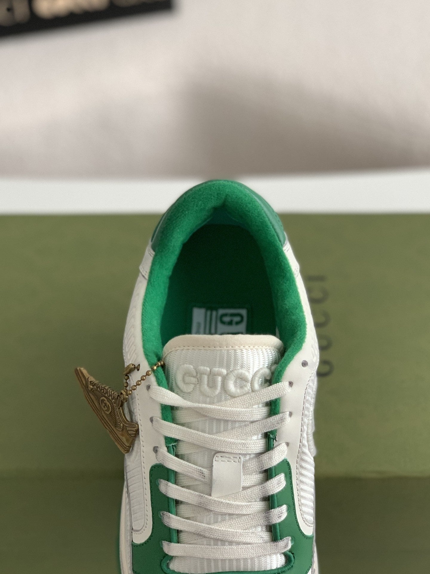 Gucci Mac80 Green White Leather Sneakers