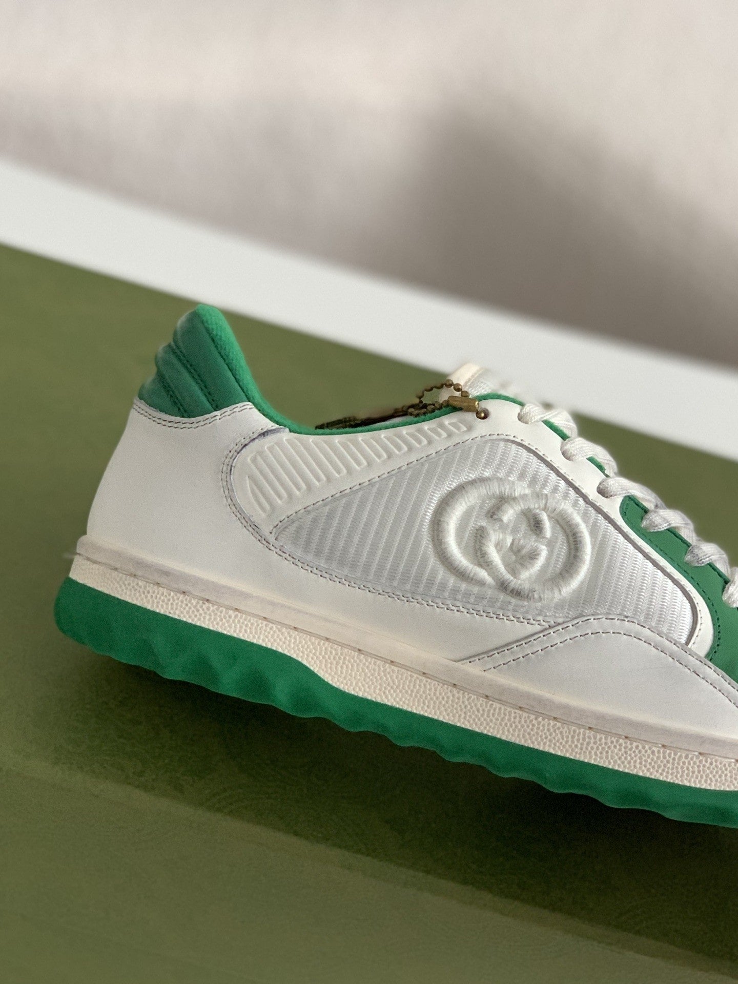 Gucci Mac80 Green White Leather Sneakers