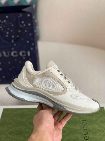 Gucci GG Run White Beige Trainer Sneakers