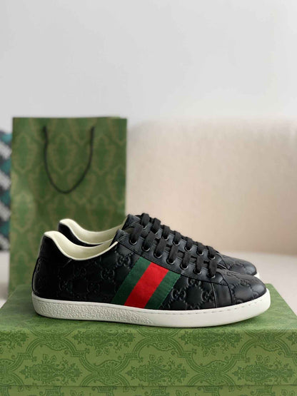 Gucci Ace Signature Black Sneakers