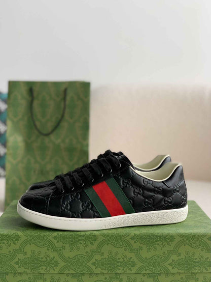 Gucci Ace Signature Black Sneakers