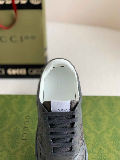 Gucci GG Monogram Chunky Gray Lace Up Sneakers