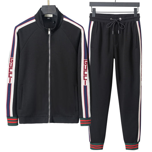 Gucci Jacquard Stripe Black Tracksuit