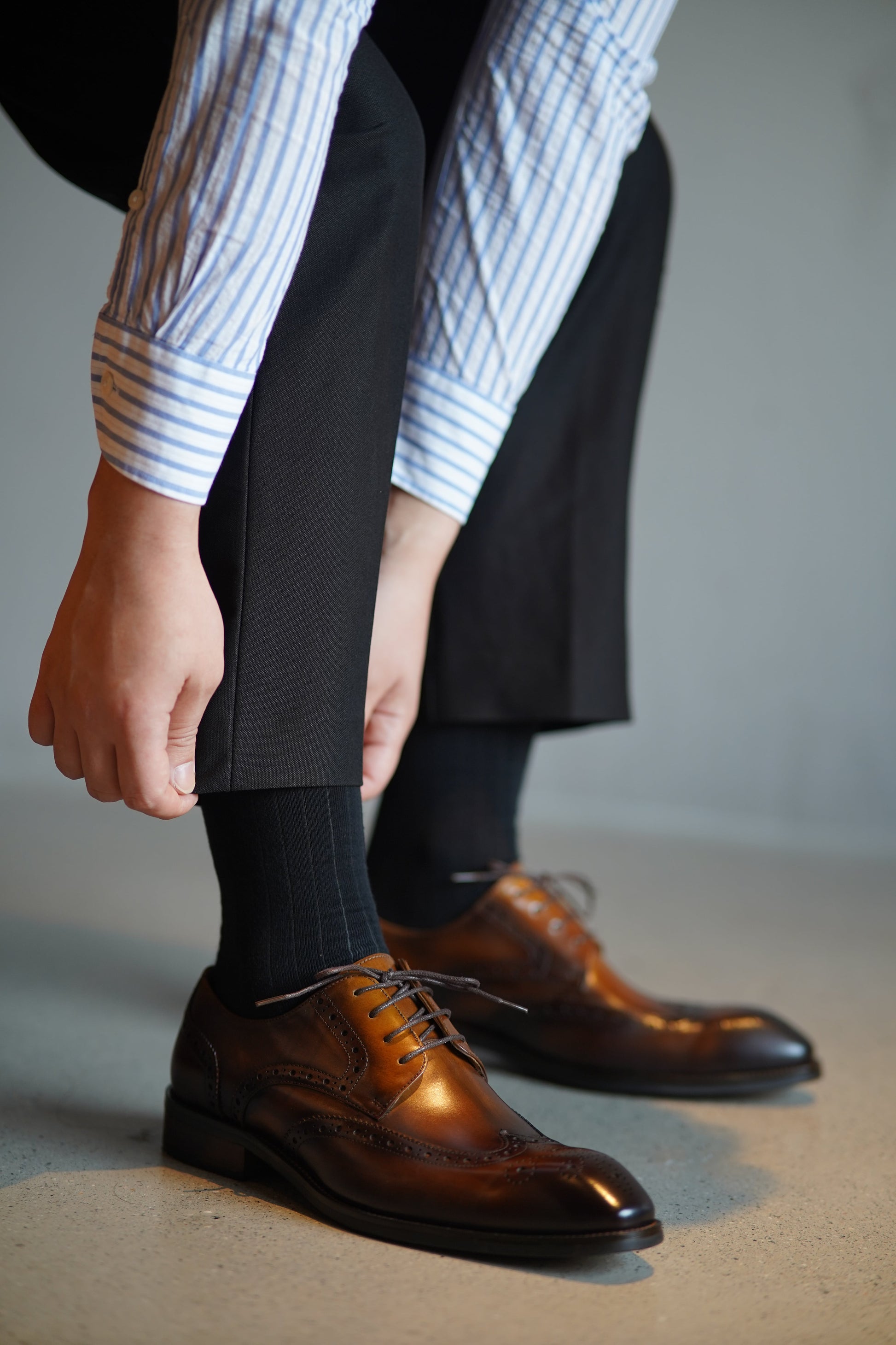 Hand-Painted Brown & Black Shaded Derby Shoes Hollo Shoe Hand-Painted Brown & Black Shaded Derby Shoes Hollo Shoe