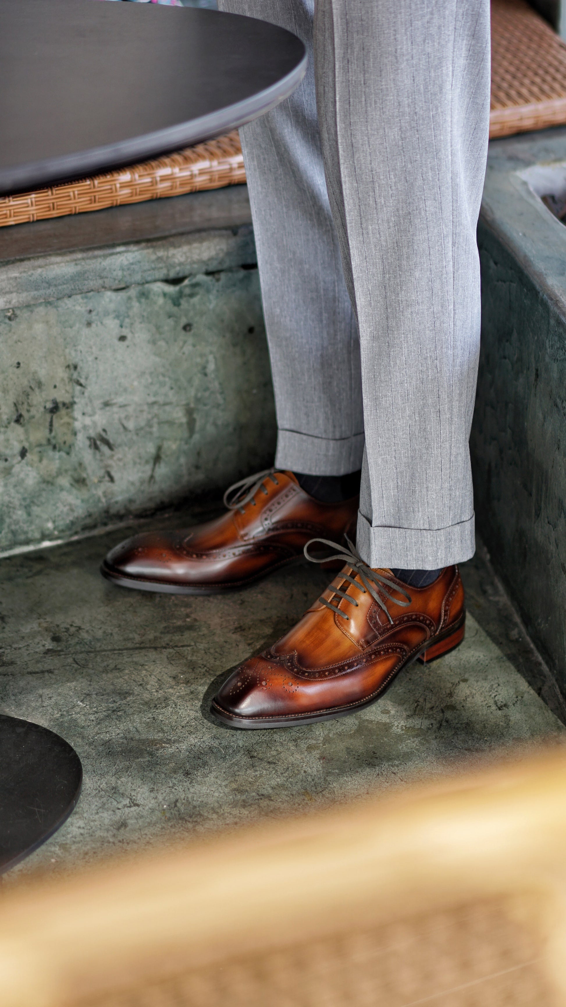 Hand-Painted Brown & Black Shaded Derby Shoes Hollo Shoe Hand-Painted Brown & Black Shaded Derby Shoes Hollo Shoe