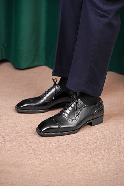 The Jet Black Brogue Oxfords