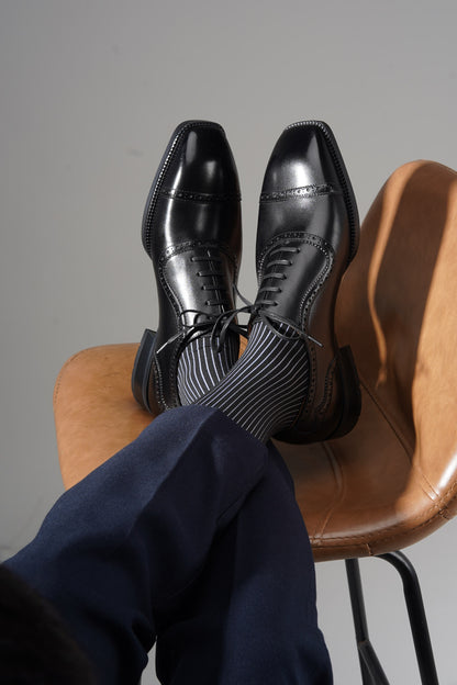 The Jet Black Brogue Oxfords