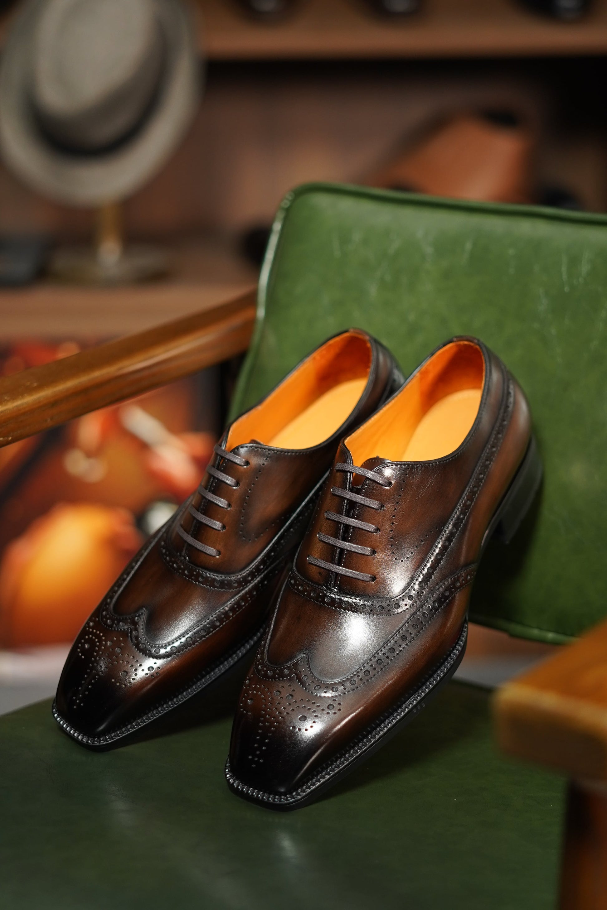 mens brown wingtip dress shoes Men's Tan Leather Oxfords Experience sophistication with our rich brown wingtip shoes Karson Cognac Wingtip Double Monk