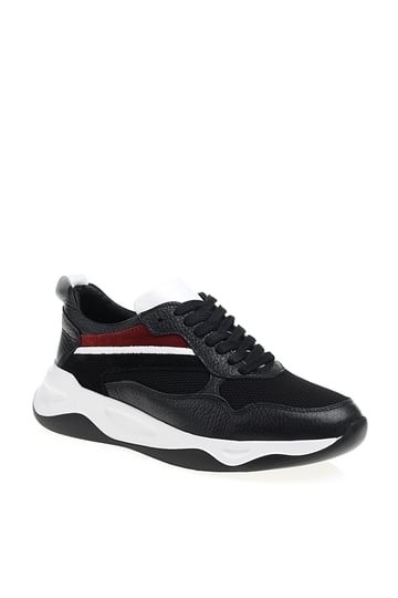 Handmade White Leather Casual Sports Sneakers – pair with one shoe showing the textured black sole for grip, the other upright.