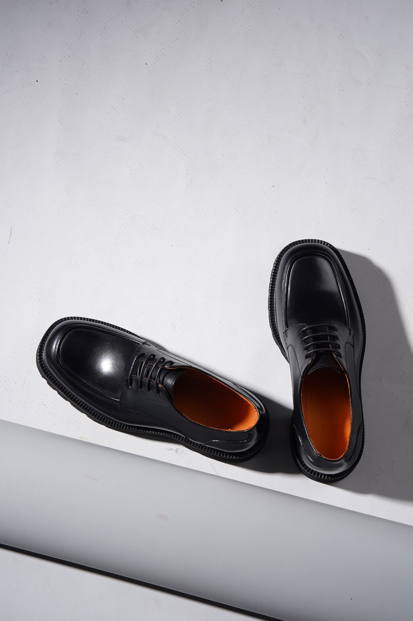 HolloShoe Black Leather Chunky Derby Shoes