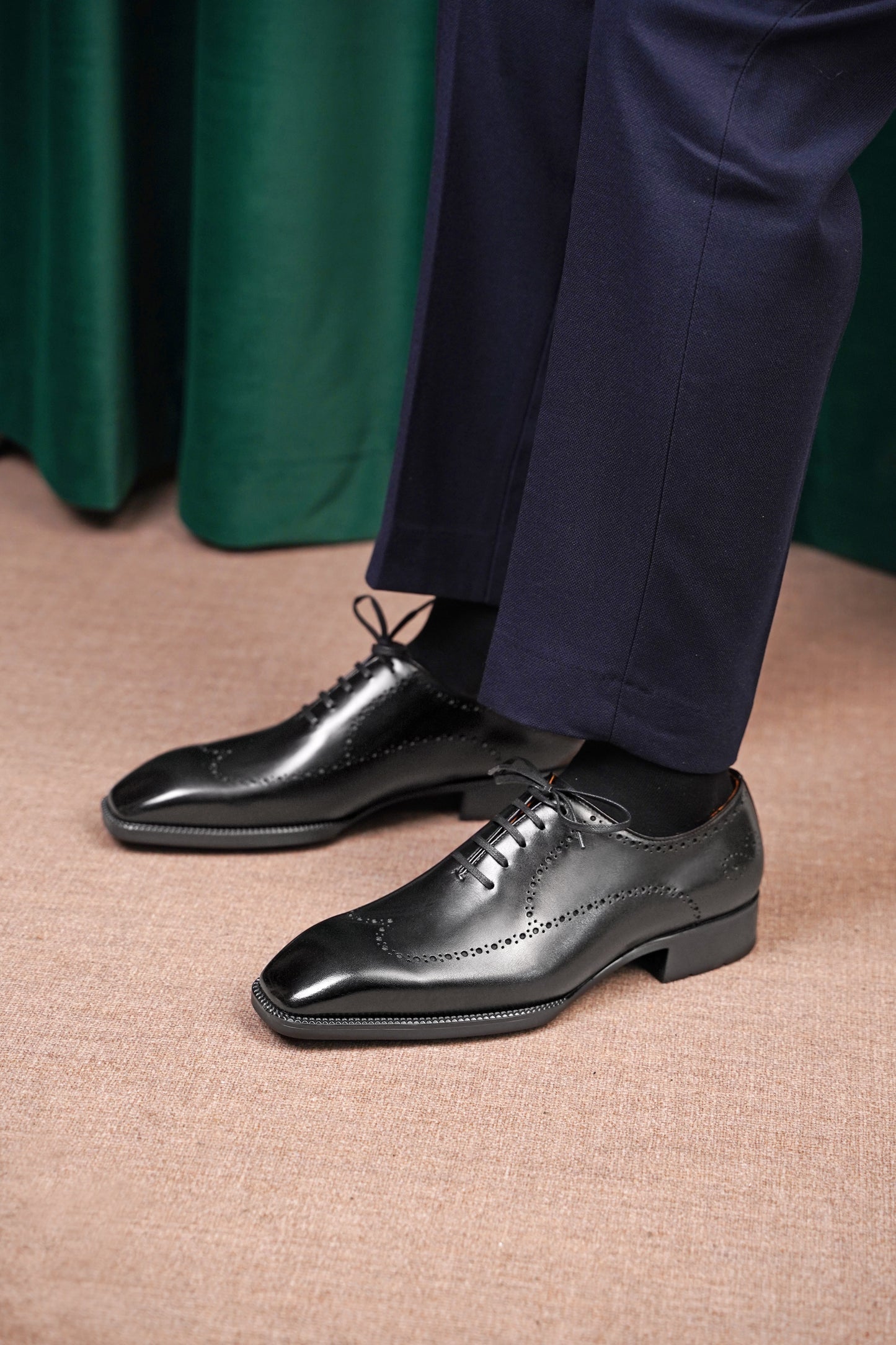 The Shadow Black Wingtip Oxford Brogues